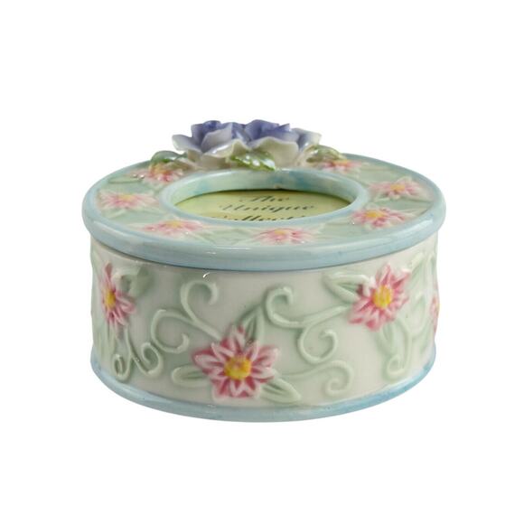 Vintage Porcelain Floral Trinket Box Photo Frame Capodimonte - Picture 5 of 16